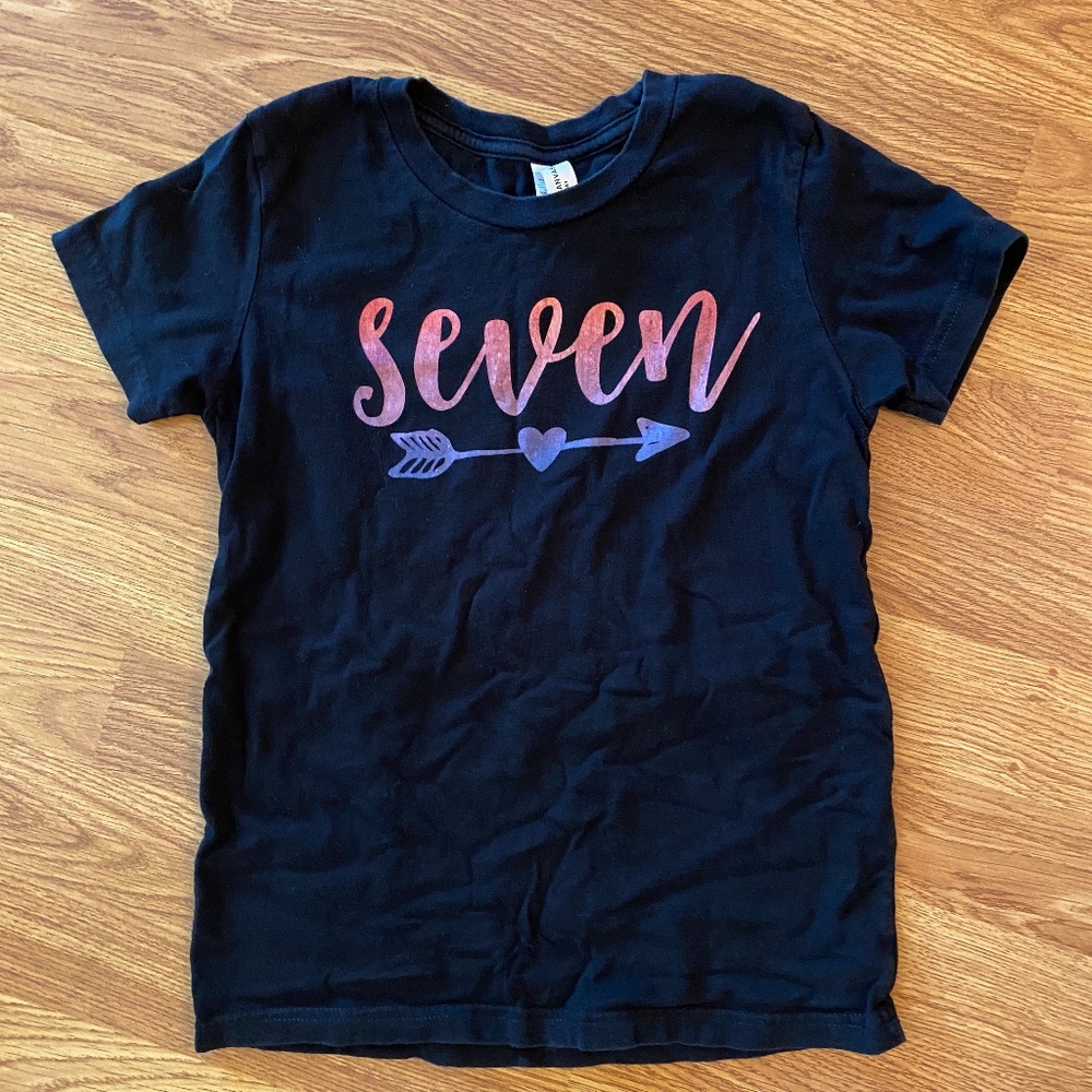 7th Birthday Shirt - Seven Year Old T-Shirt - Size Small